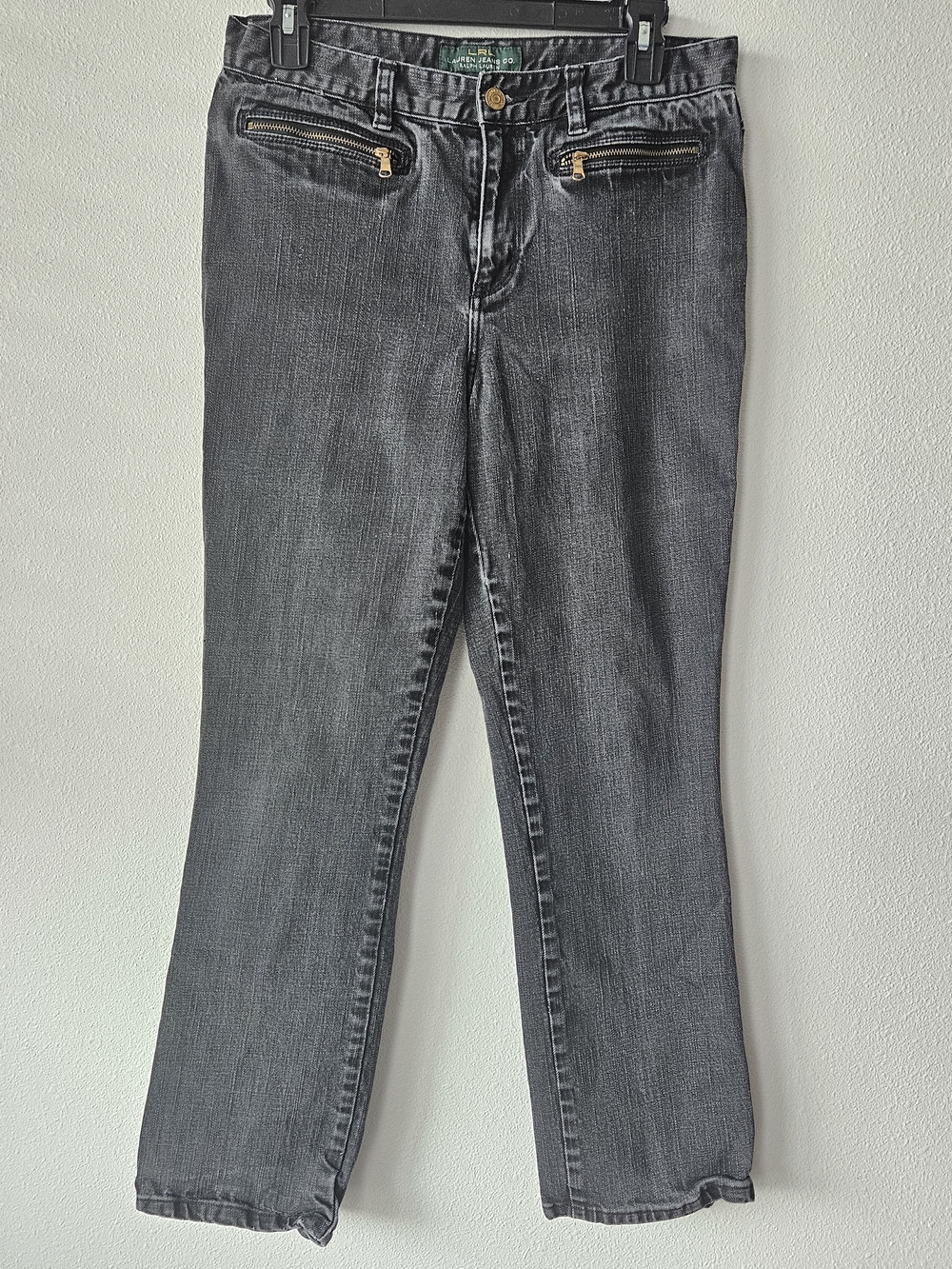 Lauren Ralph Lauren Jeans Women's 8 Black Denim Cotton Stretch Straight Leg